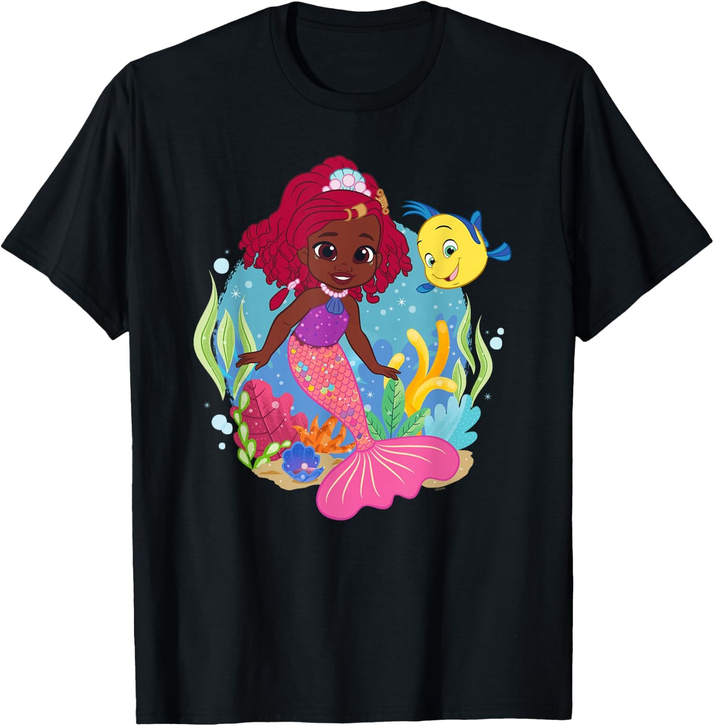 Disney Junior’s Ariel and Flounder Undersea Friends T-Shirt - T-Shirt | Black