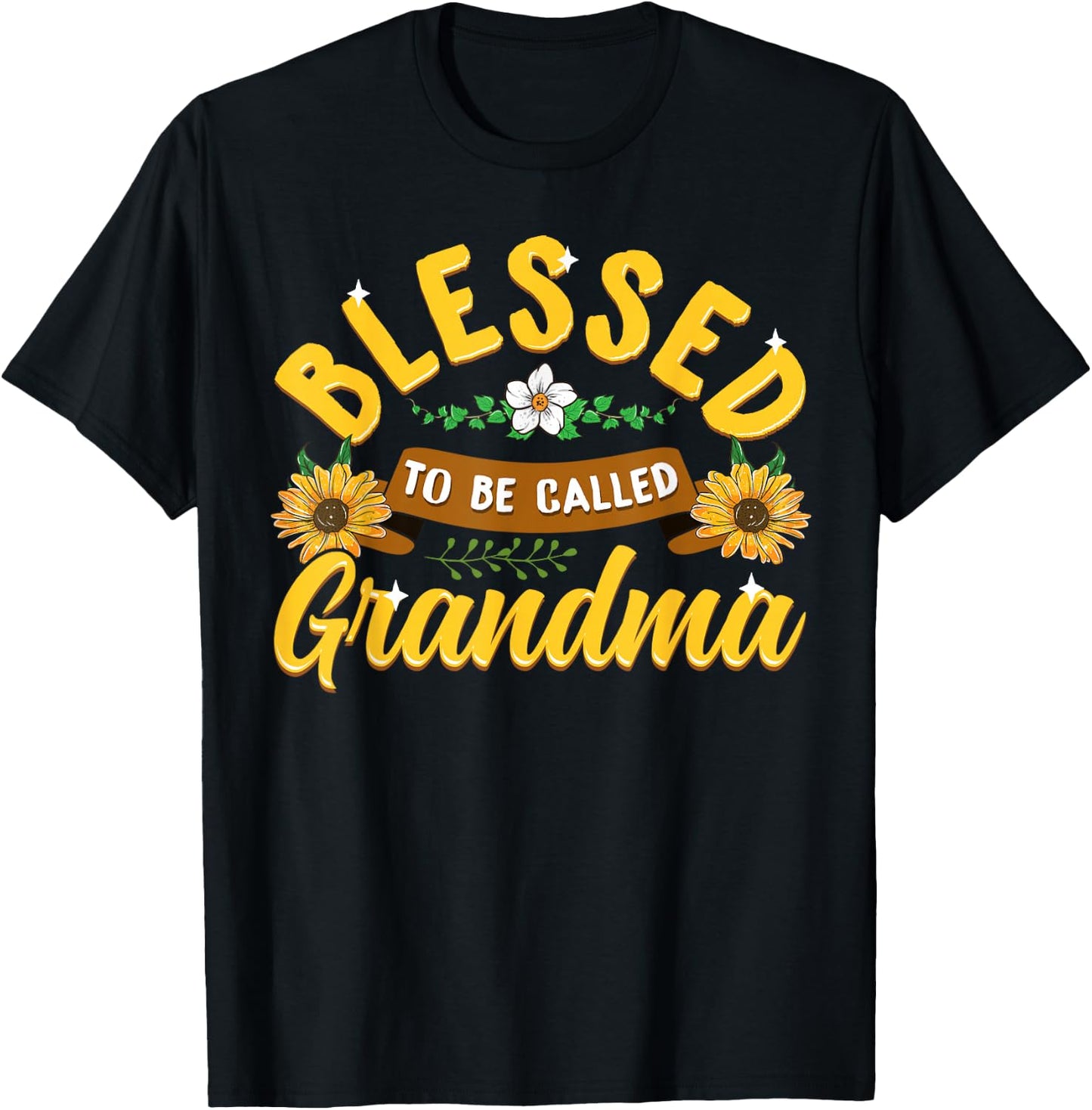 Blessed To Be Called Grandma Cute Sunflower Mothers Day Gift T-Shirt - T-Shirt | Black