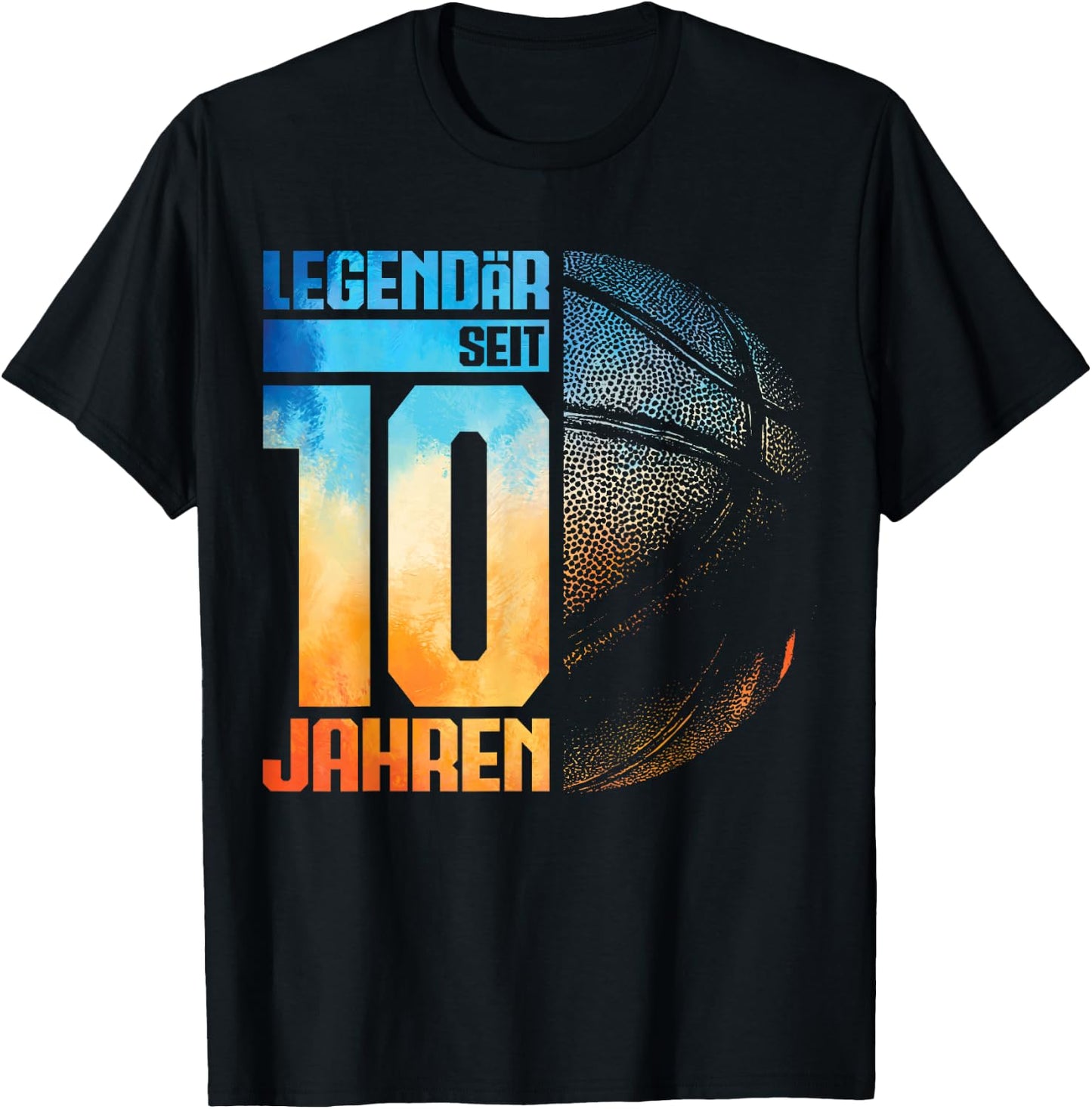 10th Birthday Retro Basketball Player 10 Years Boy Child , black T-Shirt - T-Shirt | Black
