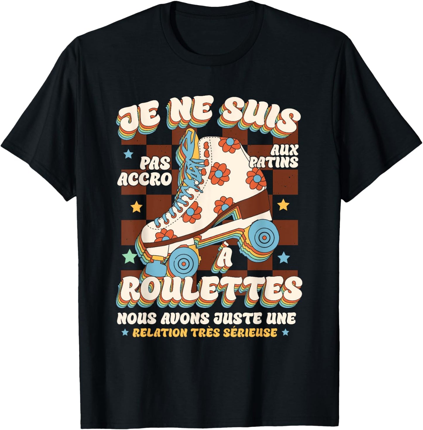 Skater Roller Skates Roller Skate Skating , Black, S T-Shirt - T-Shirt | Black