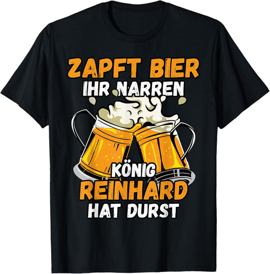 REINHARD Name Vorname Biertrinker Bier Spruch T-Shirt - T-Shirt | Black