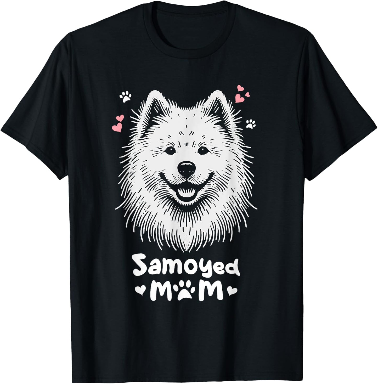 Samoyed Mom Sammies Dog , Black, S T-Shirt - T-Shirt | Black
