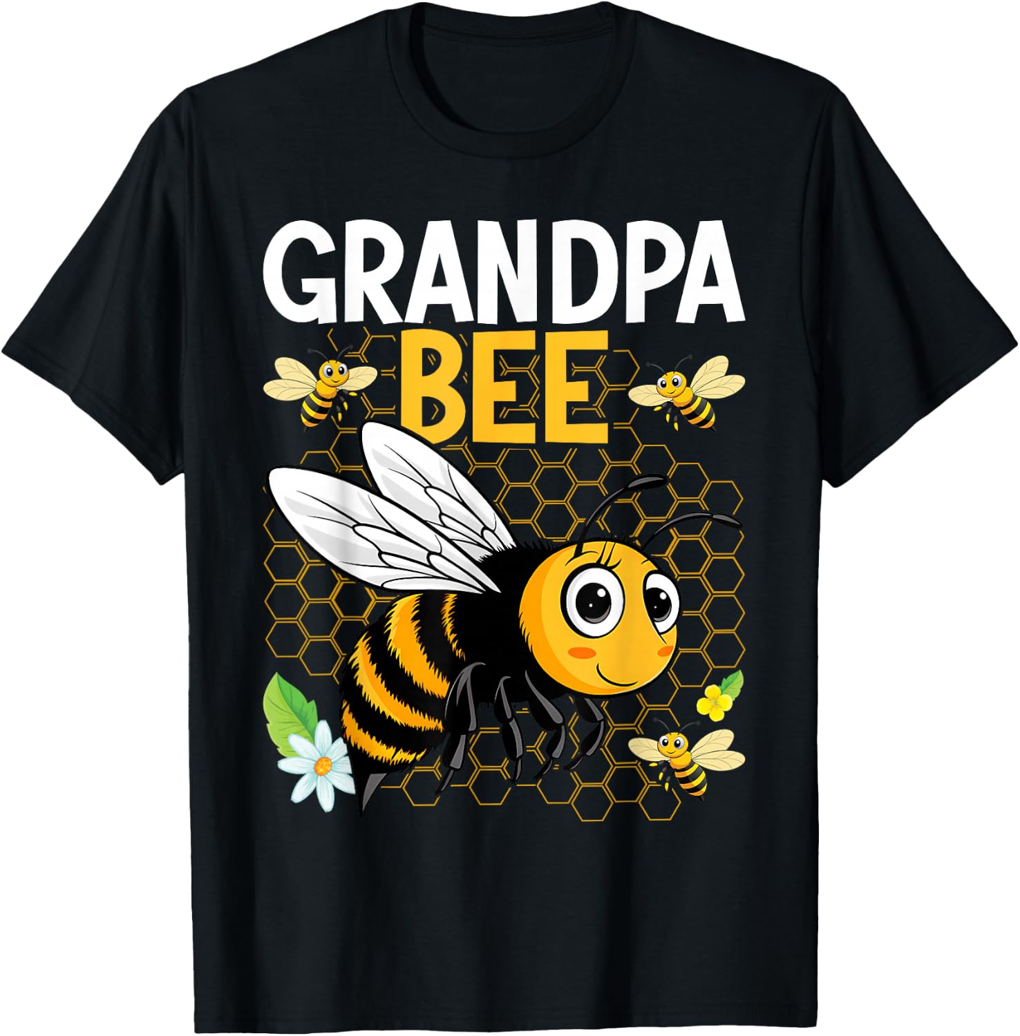 Grandpa Bee Cute Beekeeping Birthday Party Matching Family T-Shirt - T-Shirt | Black