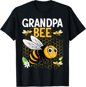 Grandpa Bee Cute Beekeeping Birthday Party Matching Family T-Shirt - T-Shirt | Black