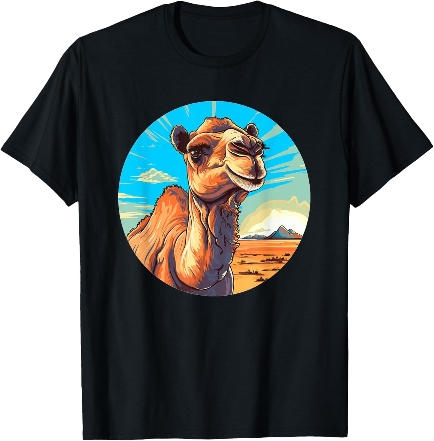 Beautiful camel in the desert landscape T-Shirt - T-Shirt | Black