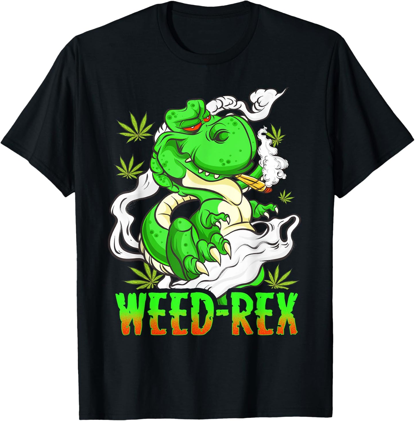 Marijuana Cannabis Dinosaur T Rex 420 Weed-Rex T-Shirt - T-Shirt | Black