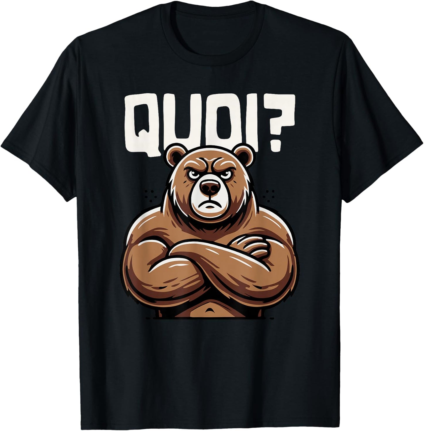 Funny Bear Woman Girl Boy Child What Bear Pattern , Black, S T-Shirt - T-Shirt | Black