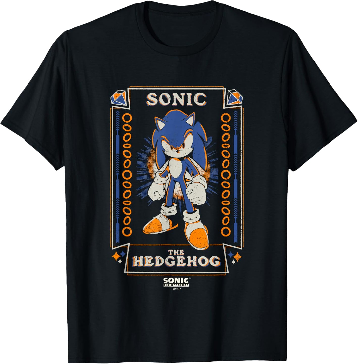 Sonic The Hedgehog Halloween Vintage Tarot Card T-Shirt - T-Shirt | Black