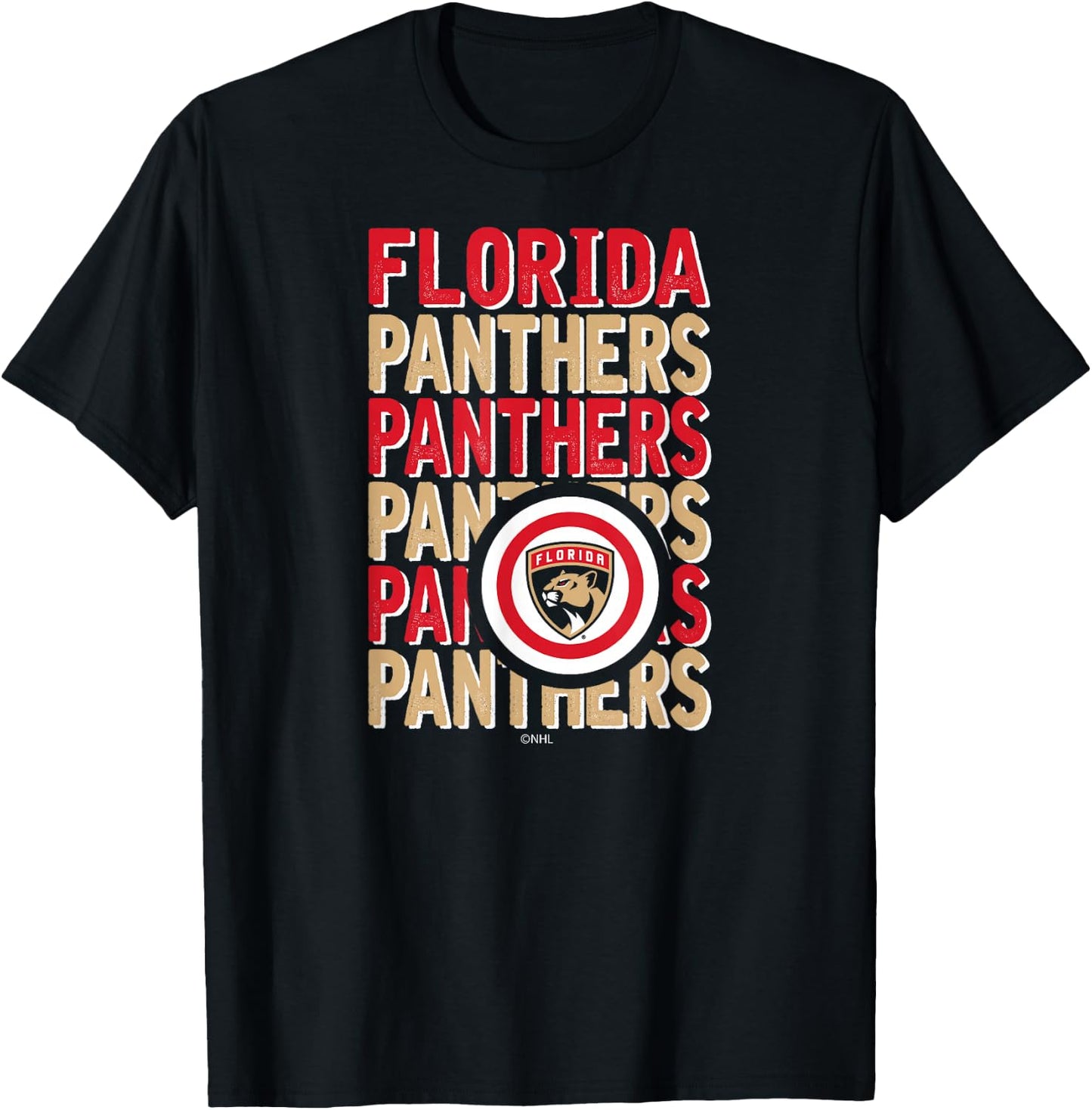 Florida Panthers Repeat Navy Officially Licensed T-Shirt - T-Shirt | Black
