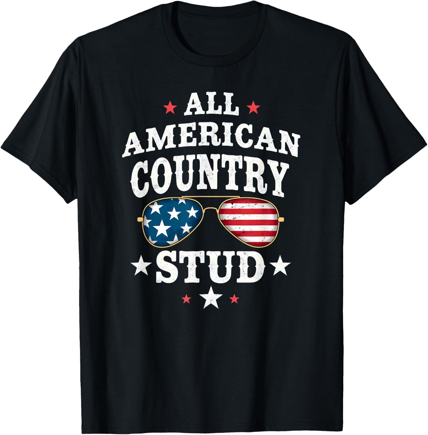 All American Country Stud Cowboy Rodeo T-Shirt - T-Shirt | Black