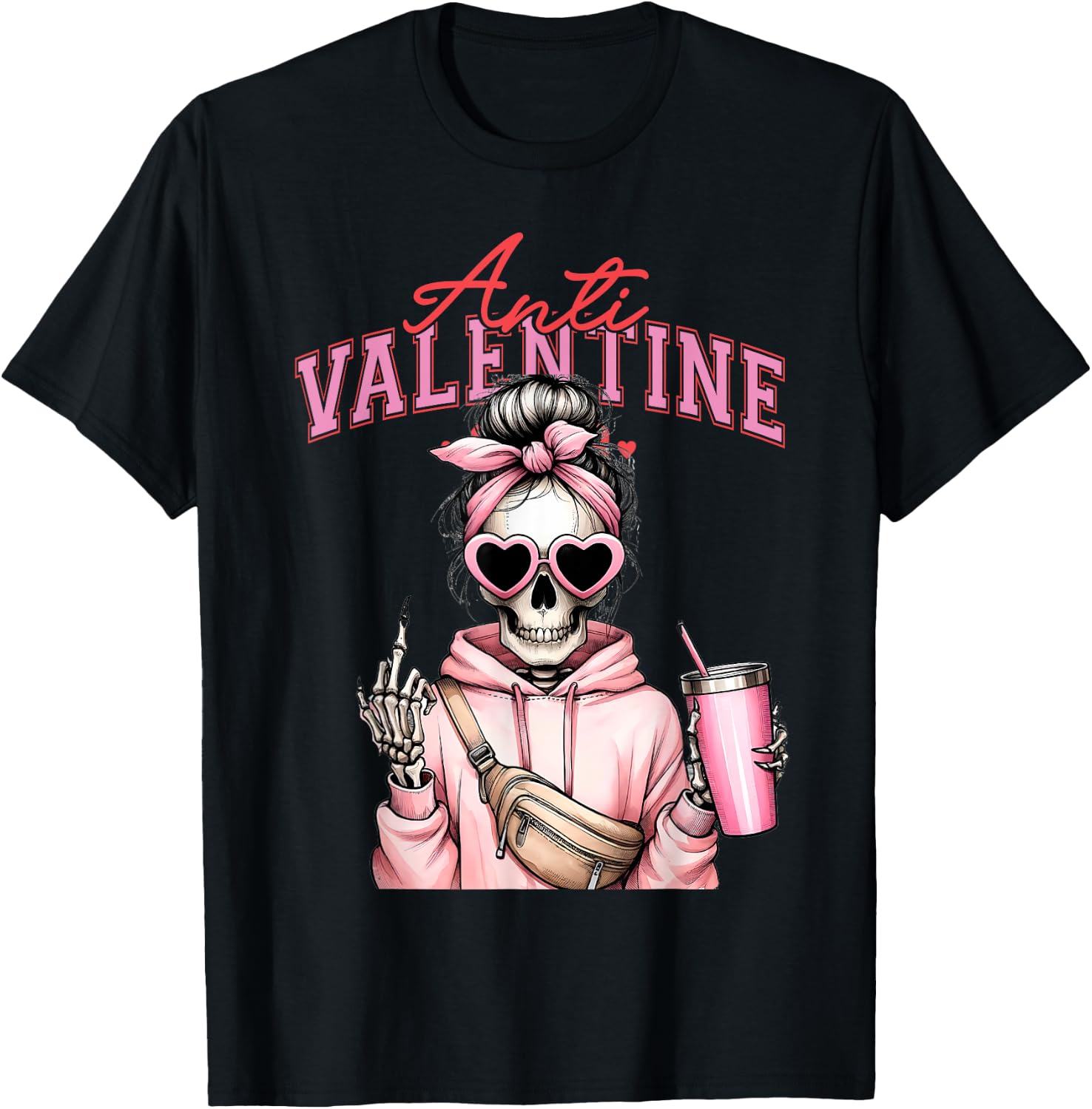 Funny Anti-Valentine's Day , black T-Shirt - T-Shirt | Black