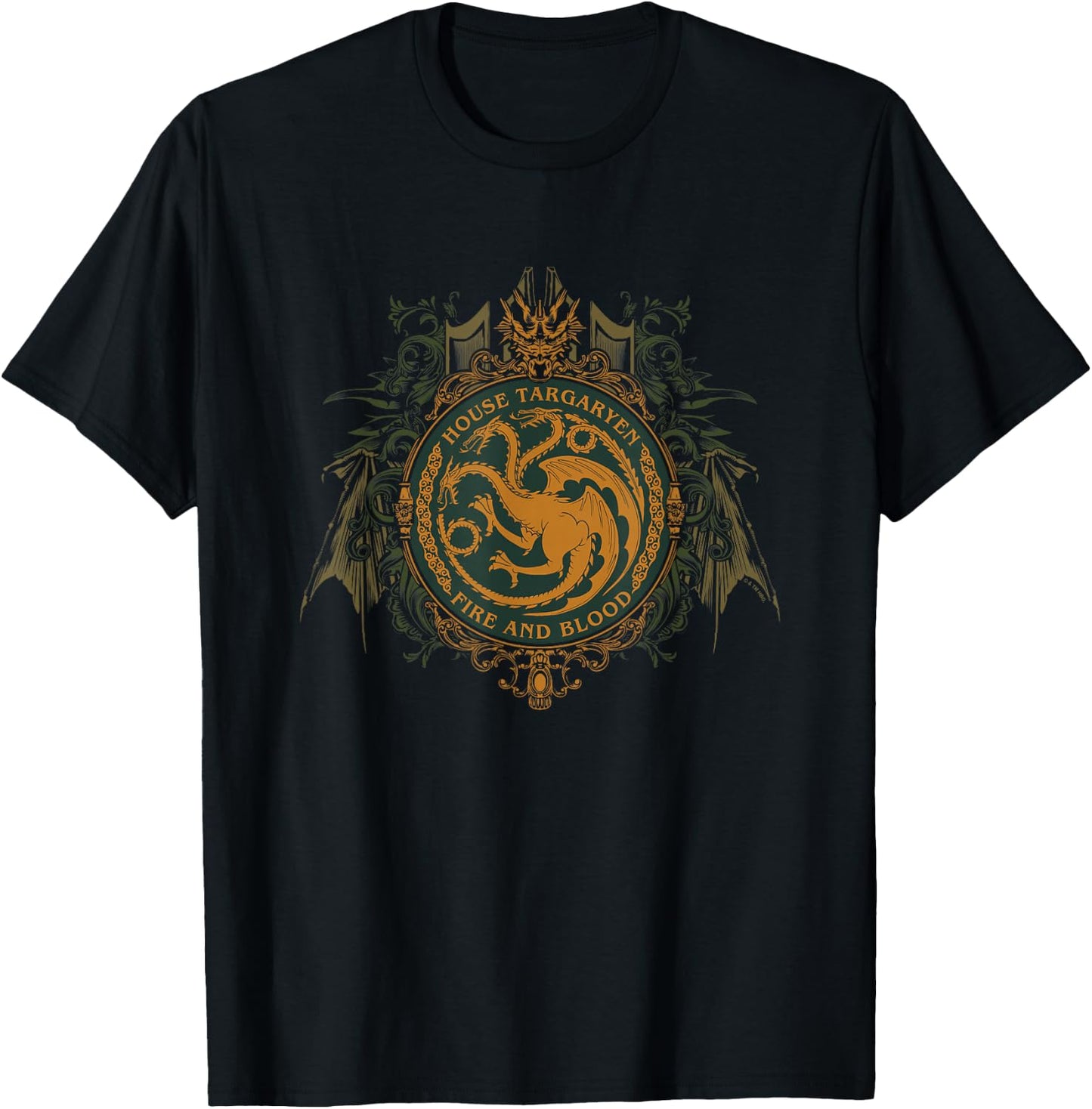 Game Of Thrones Iconic House Targaryen Fire & Blood Big Logo T-Shirt - T-Shirt | Black