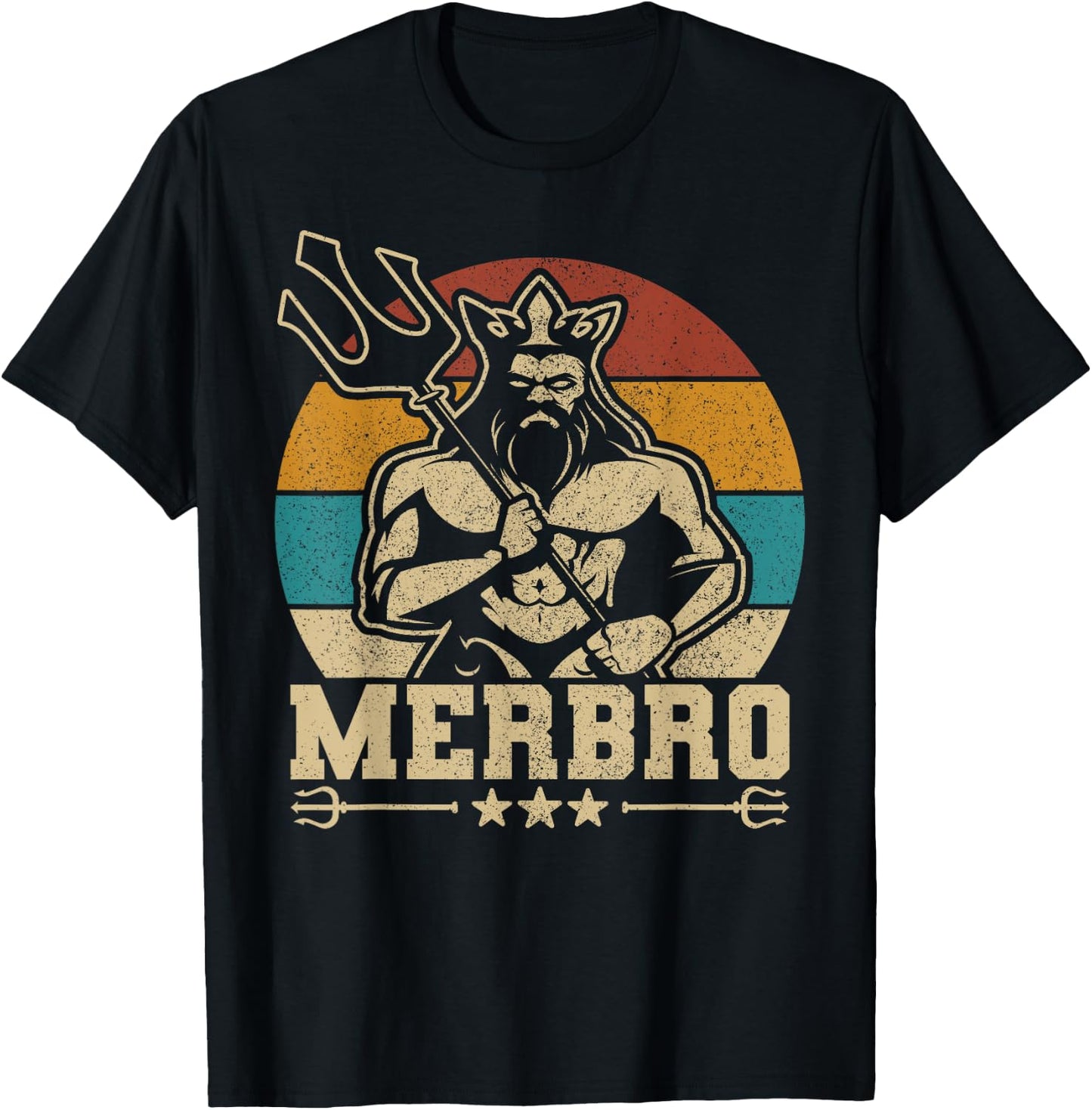 Merbro Brother Mermaid Bro Birthday Costume Party Outfit T-Shirt - T-Shirt | Black