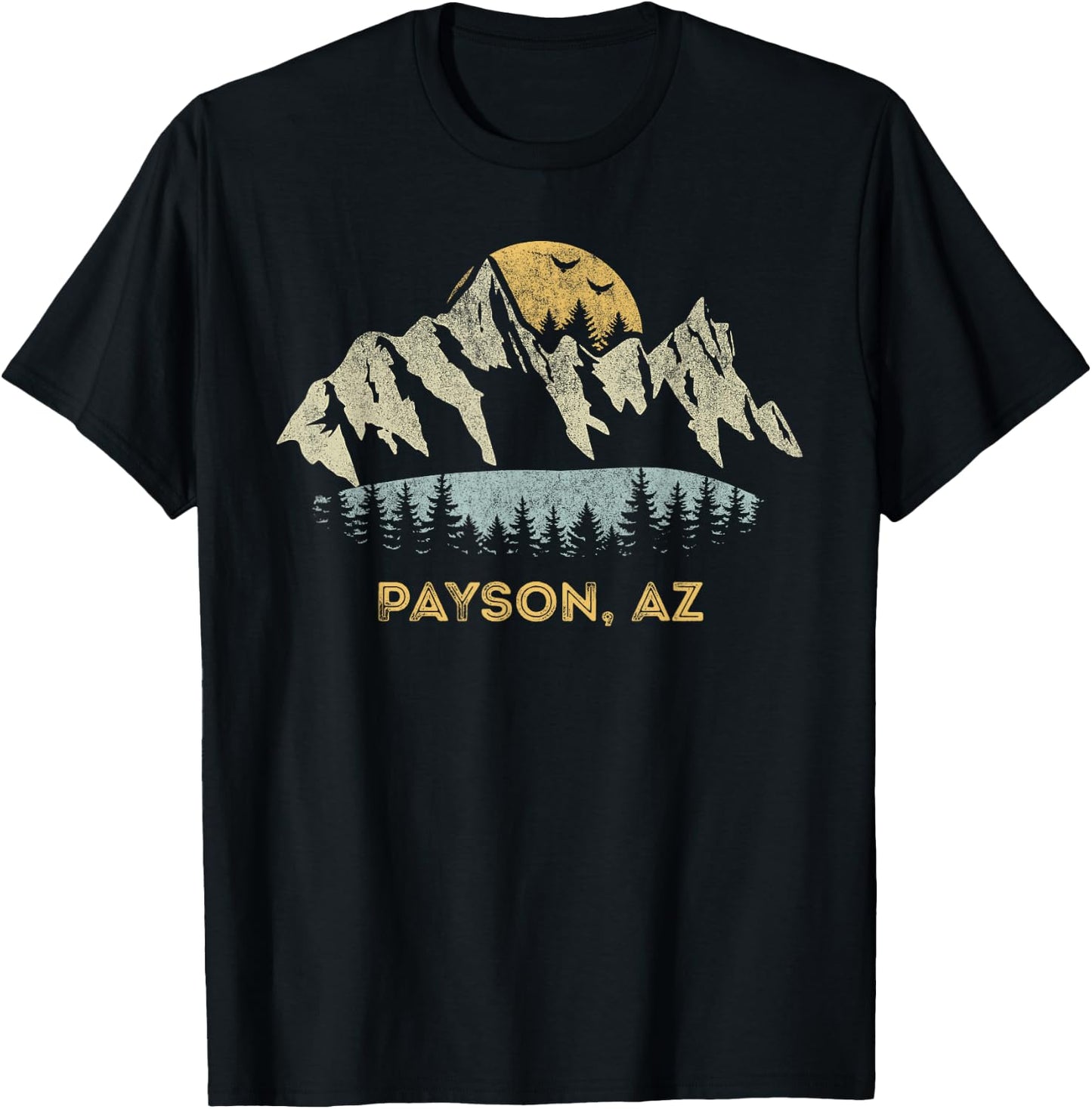 Payson Arizona Mountain Sunset Sunrise AZ T-Shirt - T-Shirt | Black