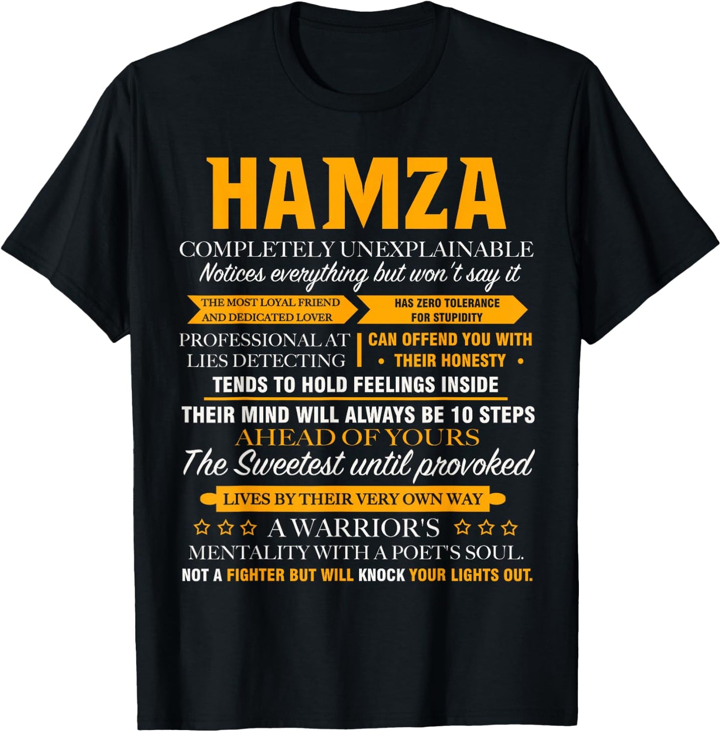 Hamza completely unexplainable name shirt Front Print 1kana T-Shirt - T-Shirt | Black