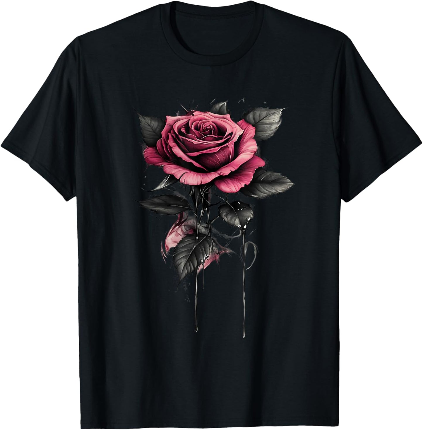 Pink Rose Flower Botanist Garden Flower Rose T-Shirt - T-Shirt | Black