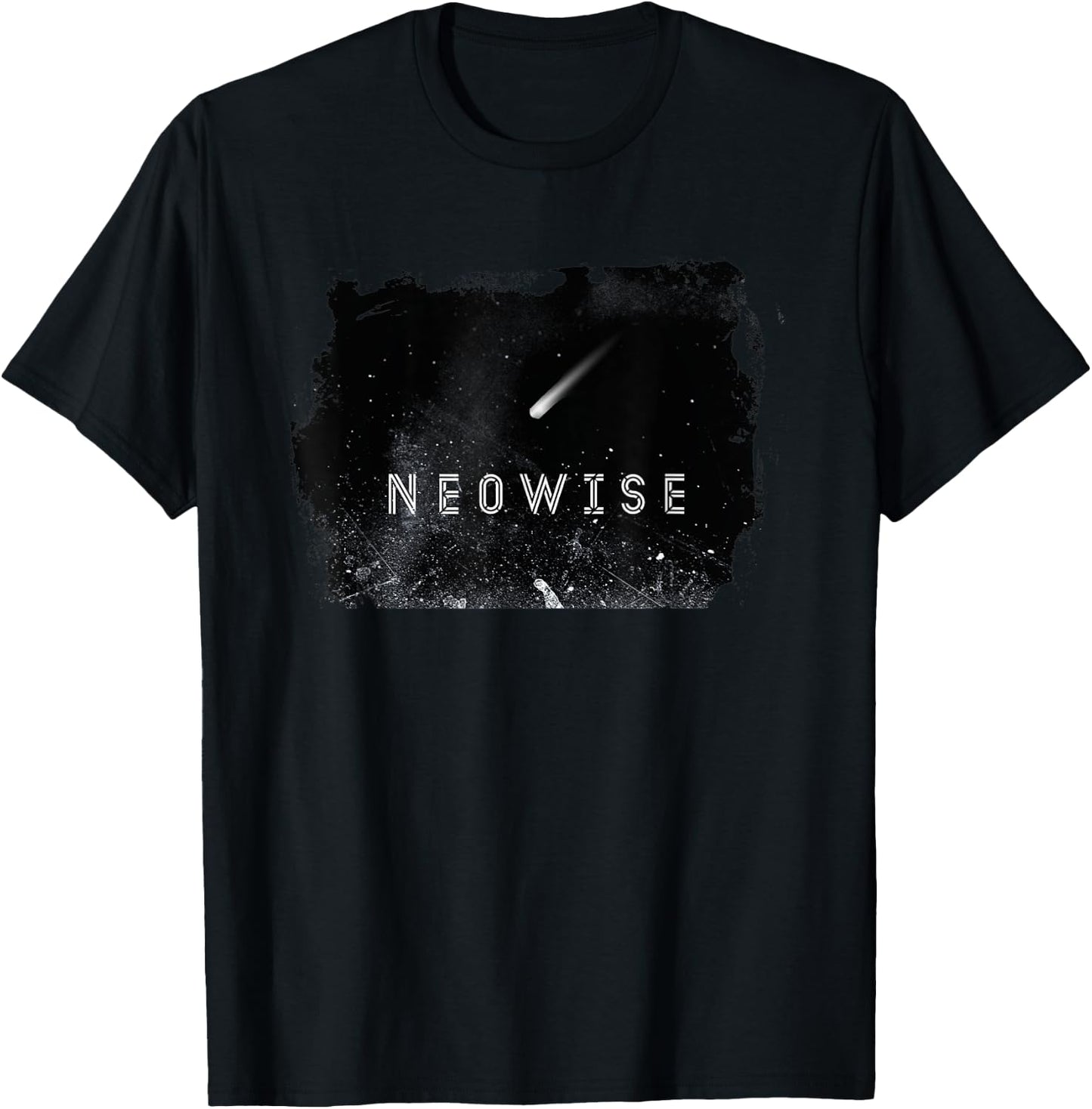 Commemorative Neowise Comet Design Grunge Distressed T-Shirt - T-Shirt | Black