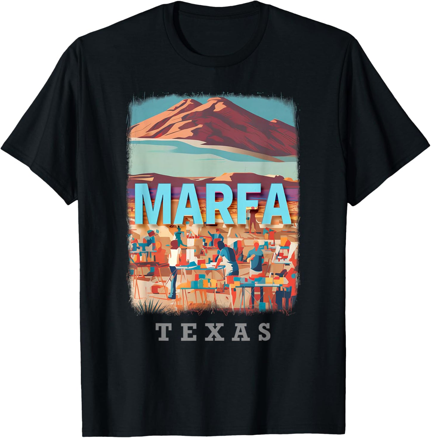 Marfa Texas TX Artistic Oasis SD179 T-Shirt - T-Shirt | Black