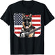 Sunglasses German Shepherd Guitar Rock & Roll American Flag T-Shirt - T-Shirt | Black