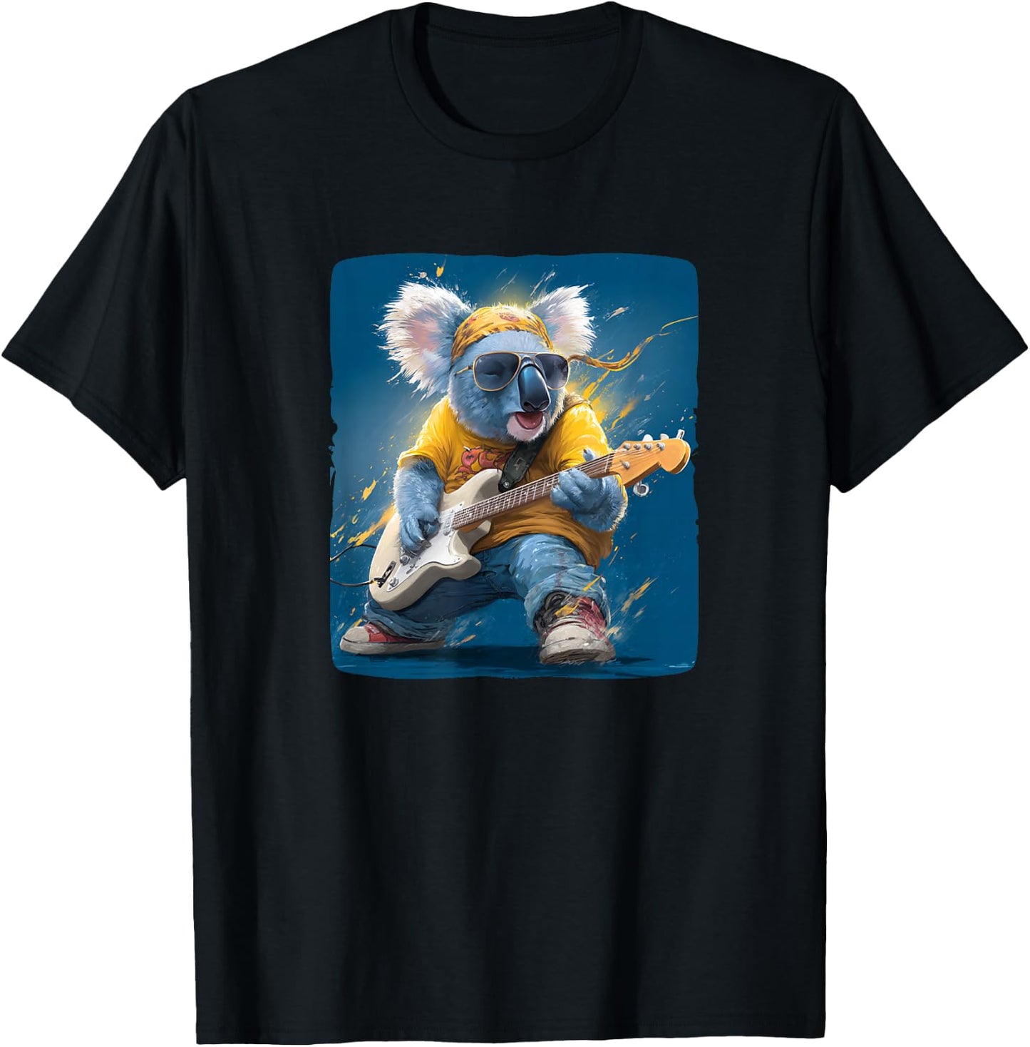 Superbe Ours Koala Rock avec Guitare pour Koalas T-Shirt - T-Shirt | Black