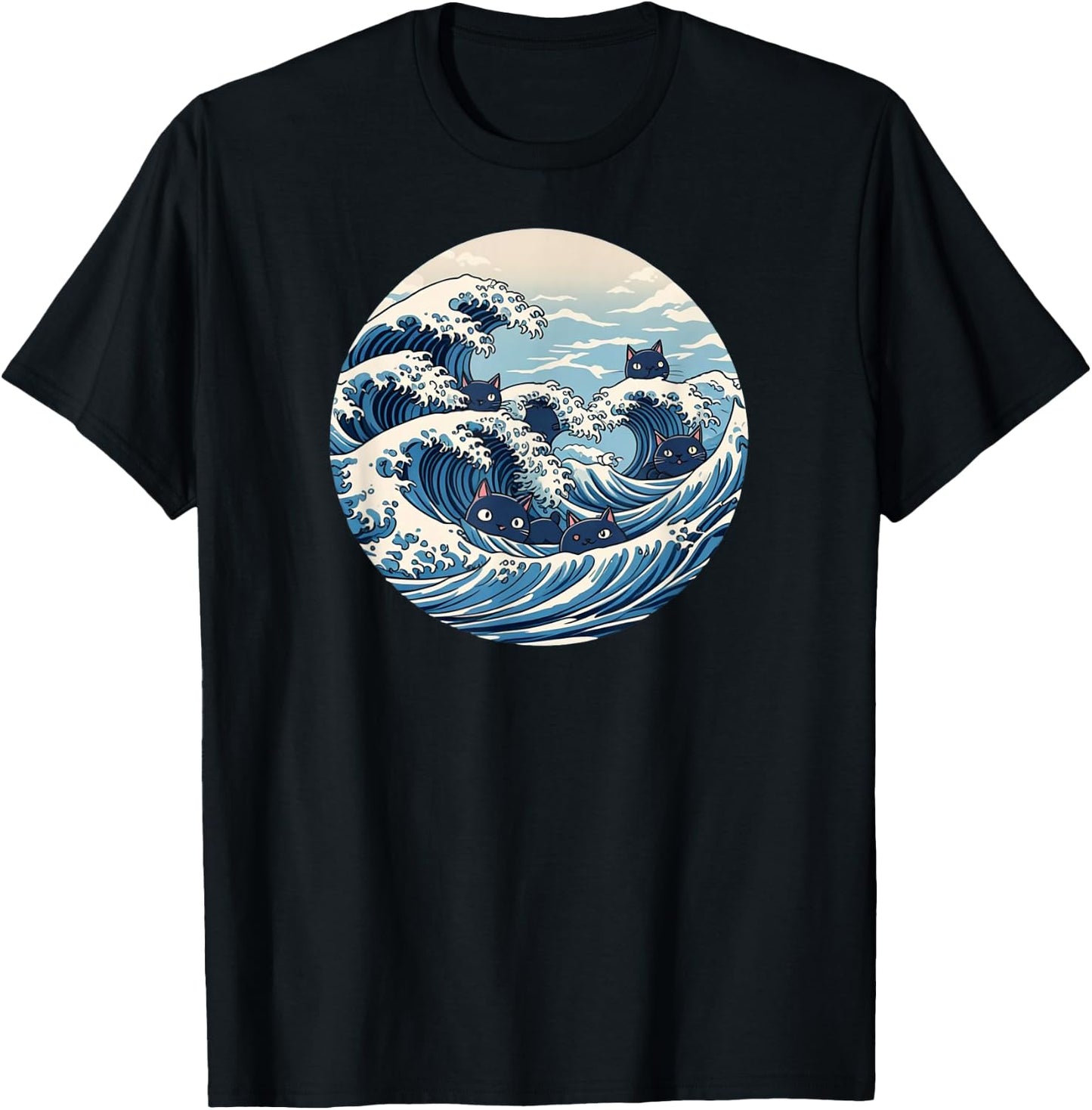 Blue Wave of Cat Ladies for Kamala T-Shirt - T-Shirt | Black