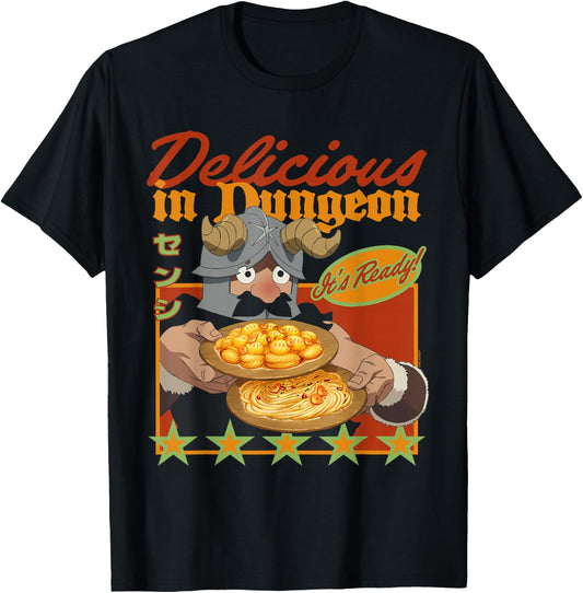 Delicious in Dungeon Senshi It's Ready Portrait Kanji Anime T-Shirt - T-Shirt | Black