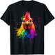 Design With A Rooster On It Rainbow Rooster On A T-Shirt - T-Shirt | Black