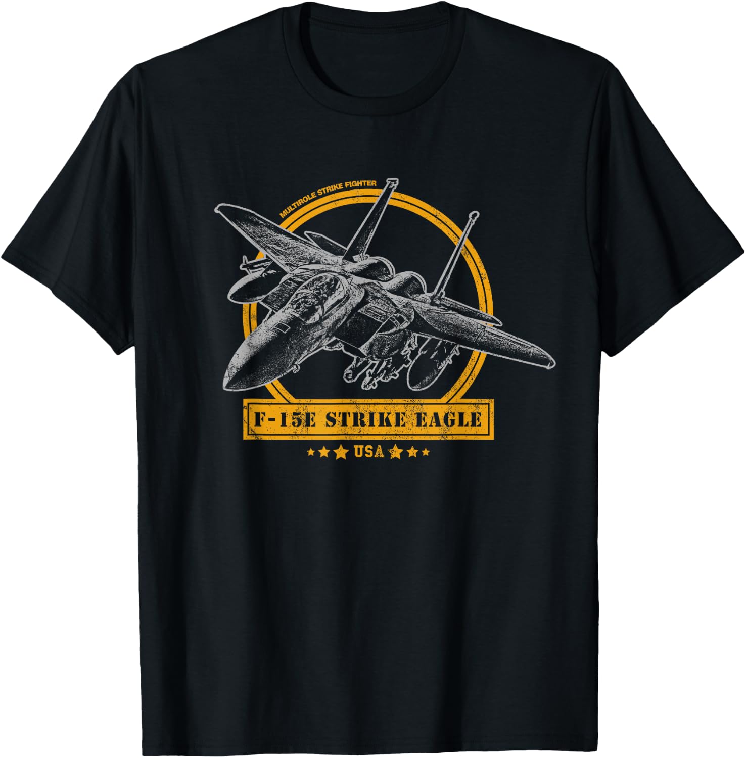 F-15E Strike Eagle Fighter Aircraft T-Shirt - T-Shirt | Black