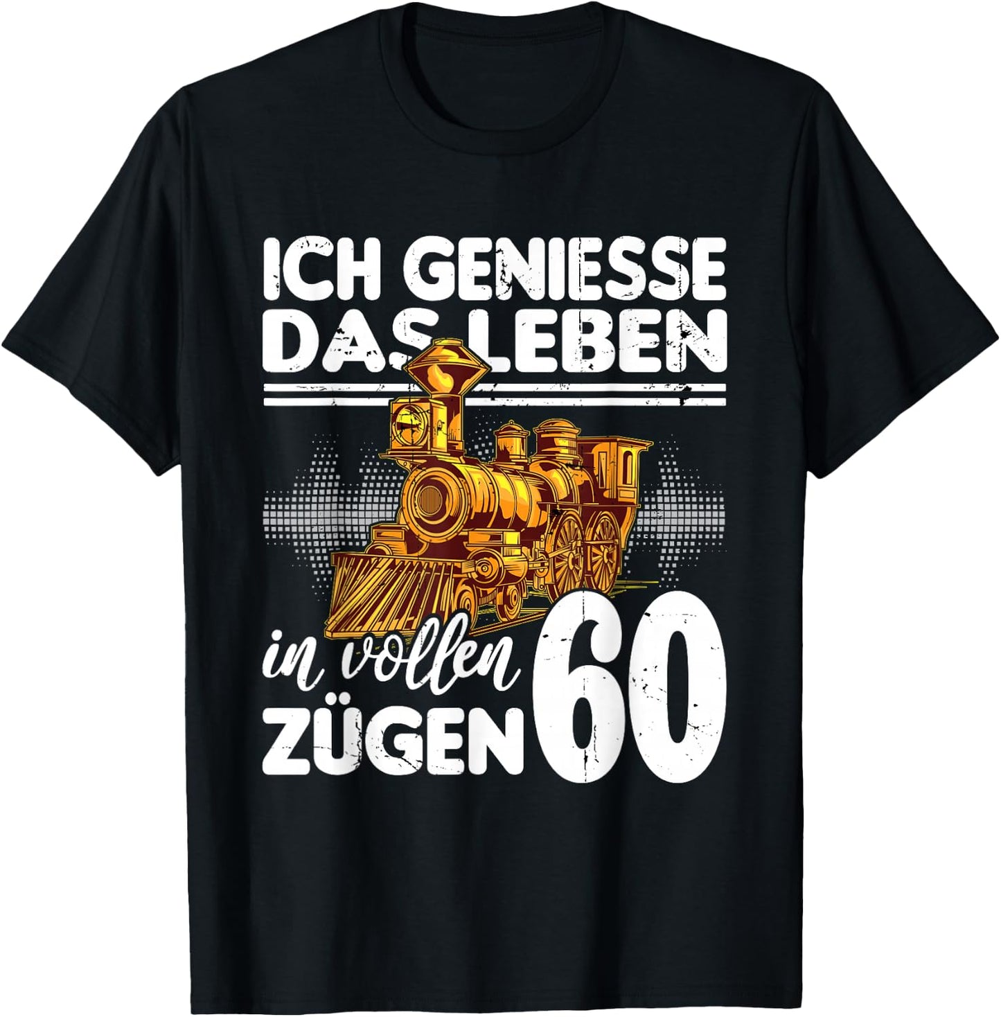 with German Text "Ich geniesse das Leben 60 Jahre alt" (Ich geniesse das Life 60 Jahre, black T-Shirt - T-Shirt | Black
