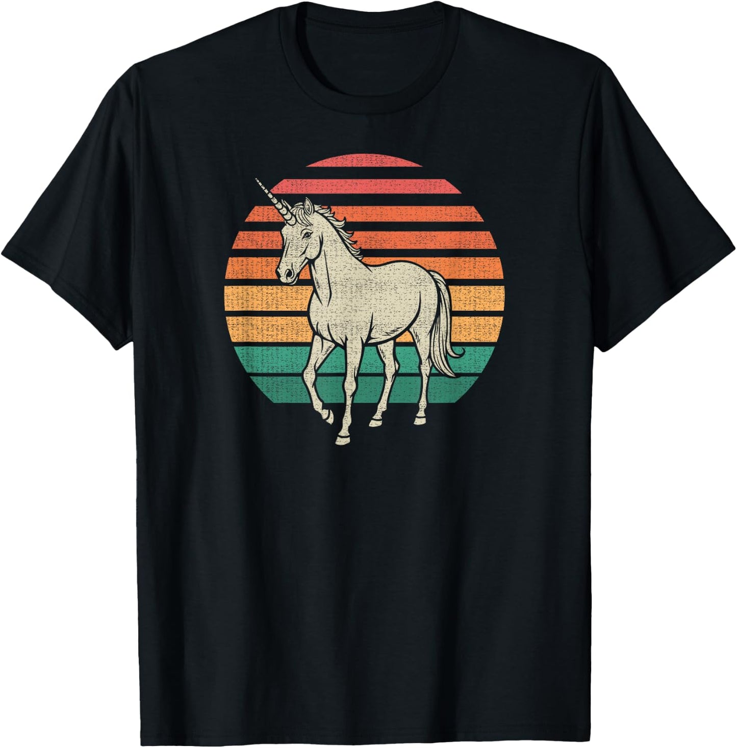 Unicorn Retro 70s T-Shirt - T-Shirt | Black