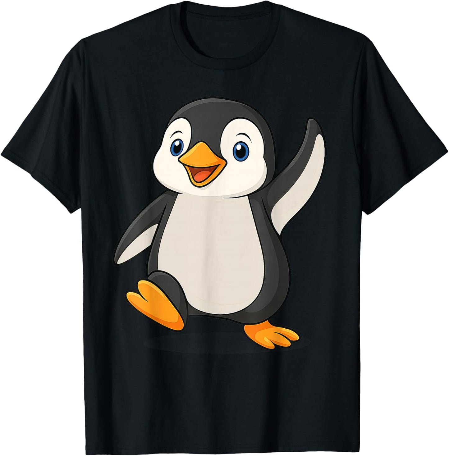 Cute Cartoon Fun Penguin T-Shirt - T-Shirt | Black
