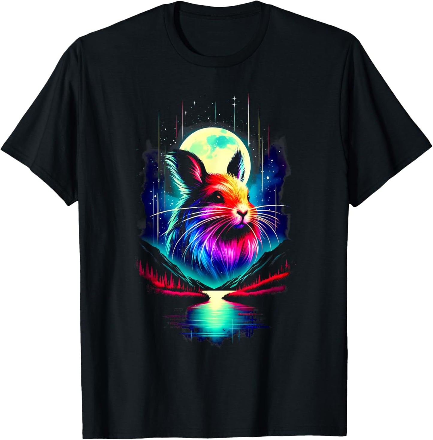 Colorful Viscacha Spirit Animal Cool Illustration Art T-Shirt - T-Shirt | Black