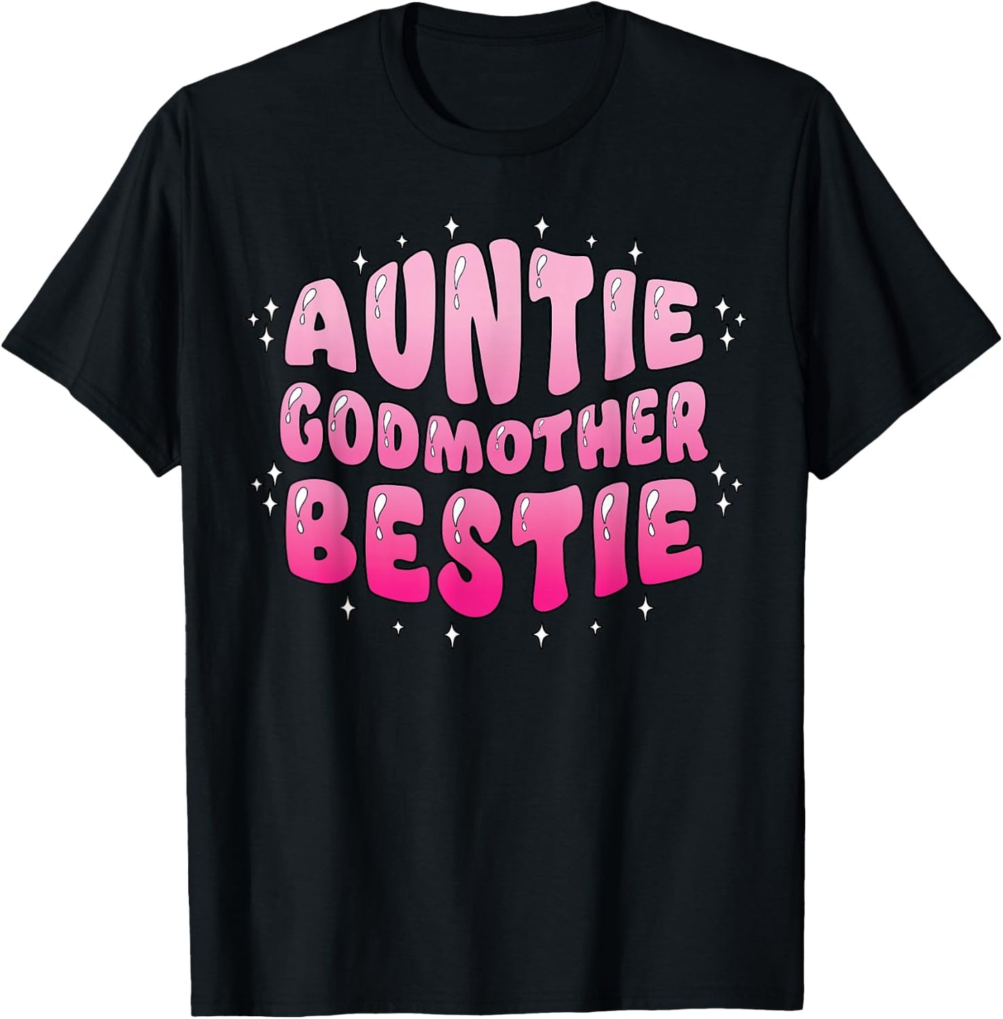 Aunt Godmother Bestie Groovy Aunt Era BFF Bestfriend T-Shirt - T-Shirt | Black