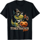 Dinosaur Thanksgiving Outfit Fall Boys Kids Toddler Turkey T-Shirt - T-Shirt | Black