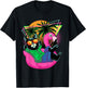 Retro 80s 90s Flamingo Cat Gifts Men Kids Women Funny Cat T-Shirt - T-Shirt | Black