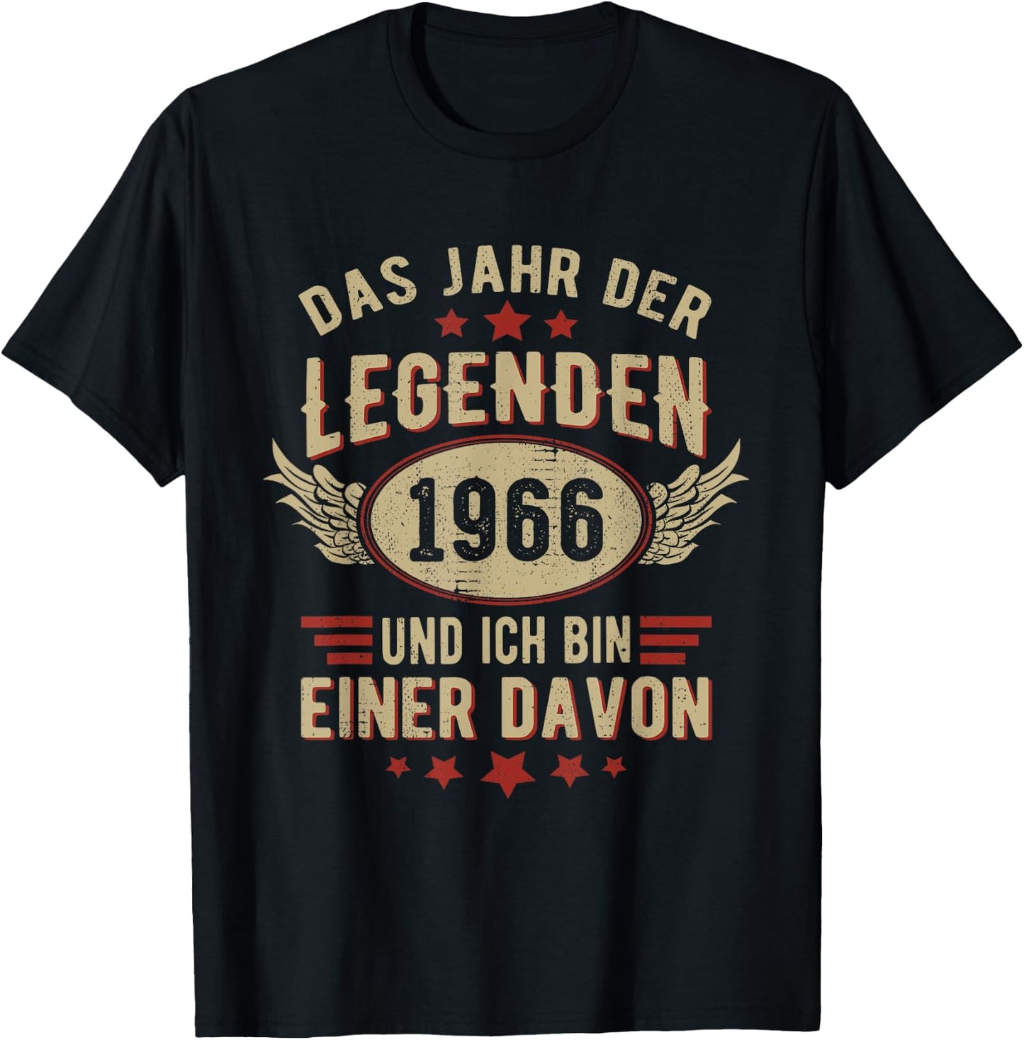 1966 Year of Legends Vintage 1966 Birthday Retro , black T-Shirt - T-Shirt | Black