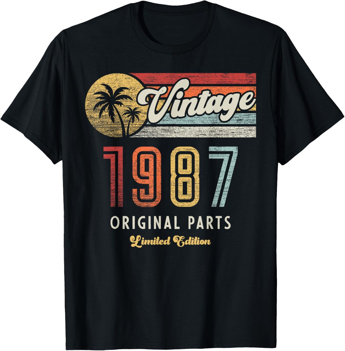 Vintage 1987 Pièces Originales Palmes 39e Anniversaire T-Shirt - T-Shirt | Black
