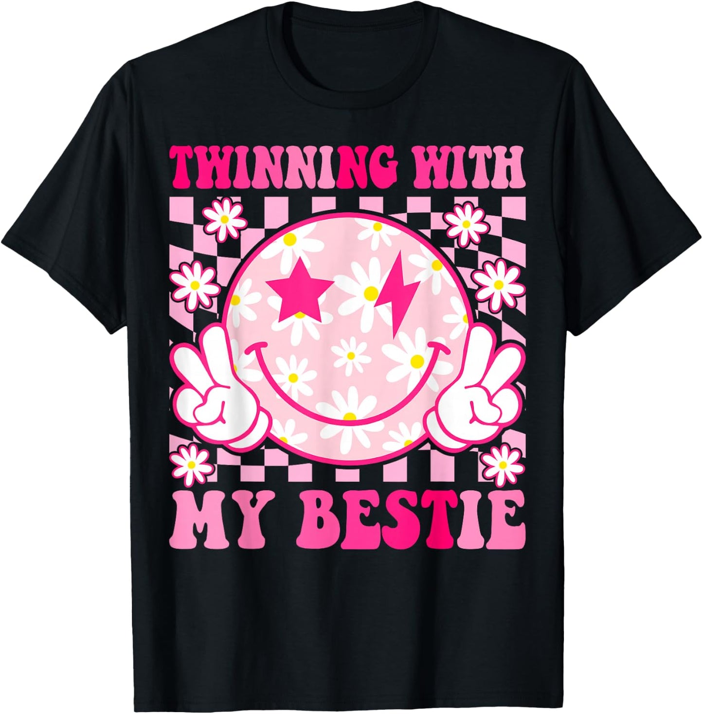 Groovy Twinning with My Bestie Spirit Week Friends T-Shirt - T-Shirt | Black