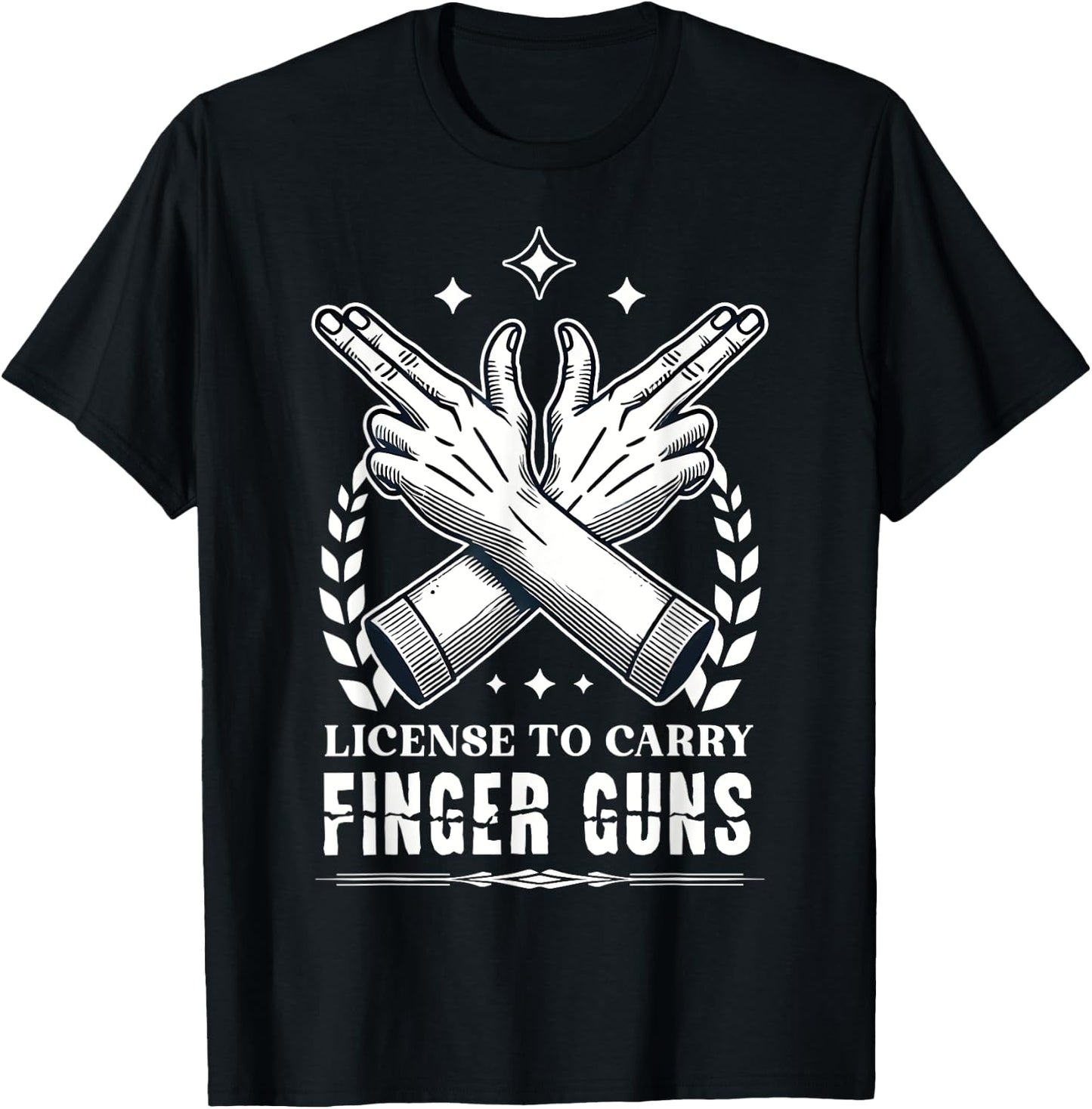 License to Carry Finger Guns T-Shirt - T-Shirt | Black