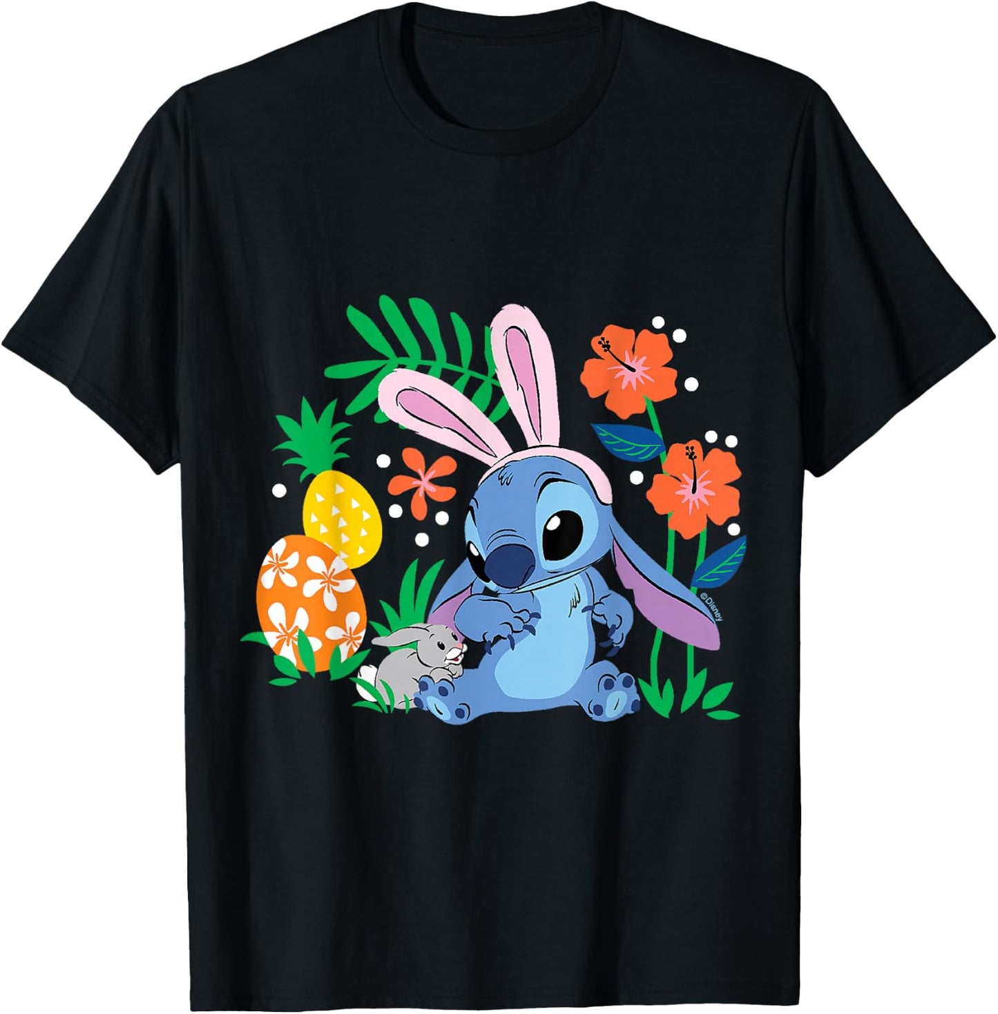 Lilo & Stitch - with Easter Bunny T-Shirt - T-Shirt | Black