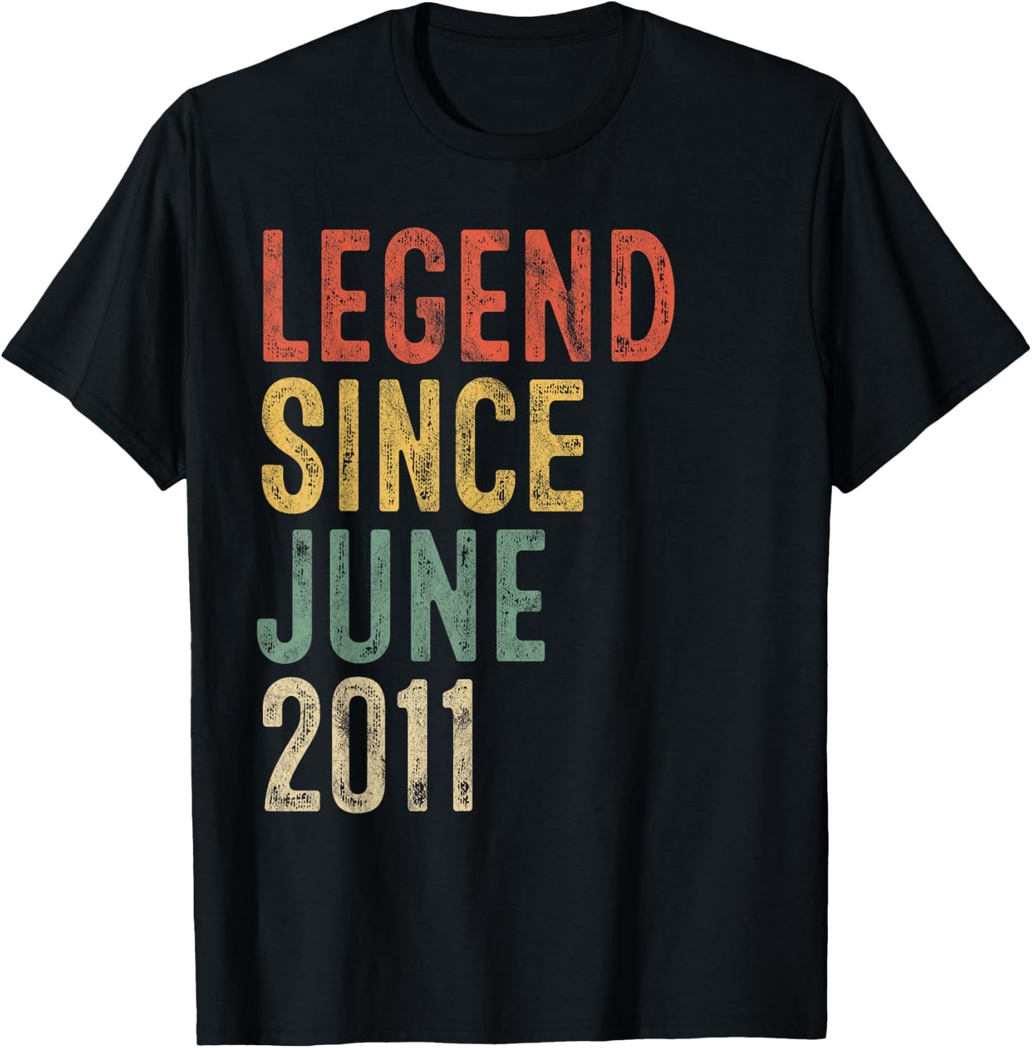 Legend Since June 2011 15th Birthday Boy Girl 15 Year Old T-Shirt - T-Shirt | Black