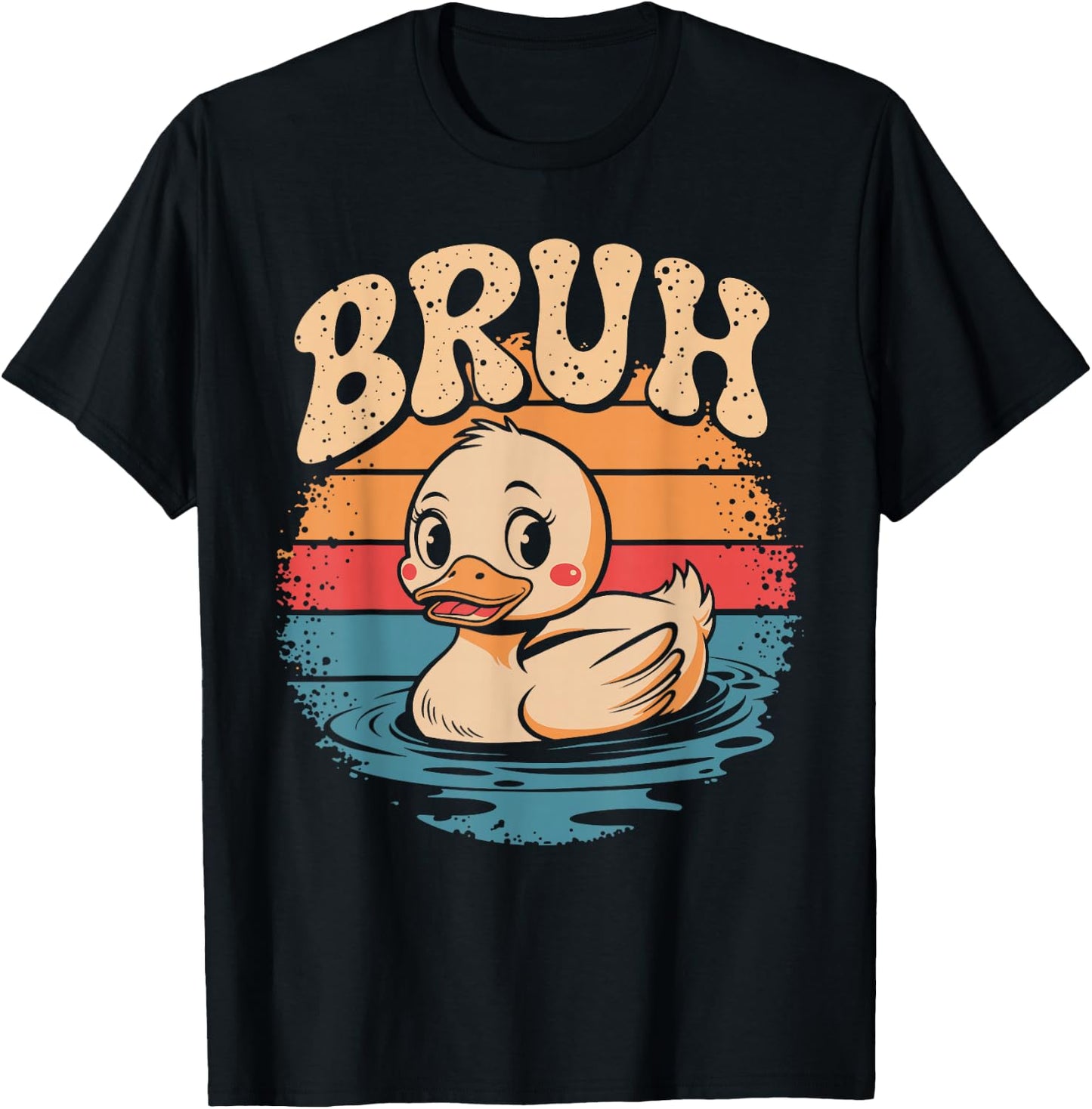 Bruh Funny Rubber Duck Lovers Meme Men Women Boys Girls T-Shirt - T-Shirt | Black
