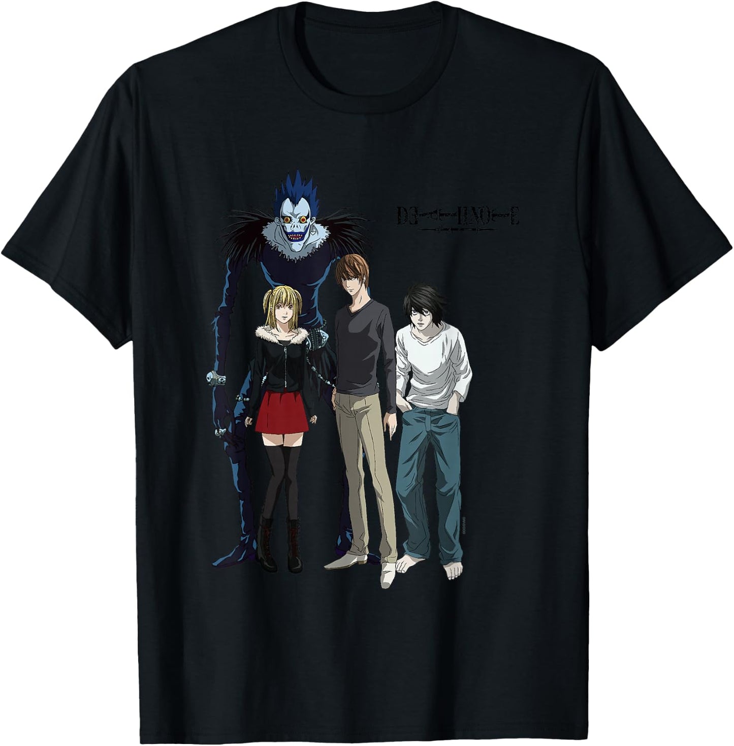 Death Note Main Characters Posing with Logo Anime T-Shirt - T-Shirt | Black