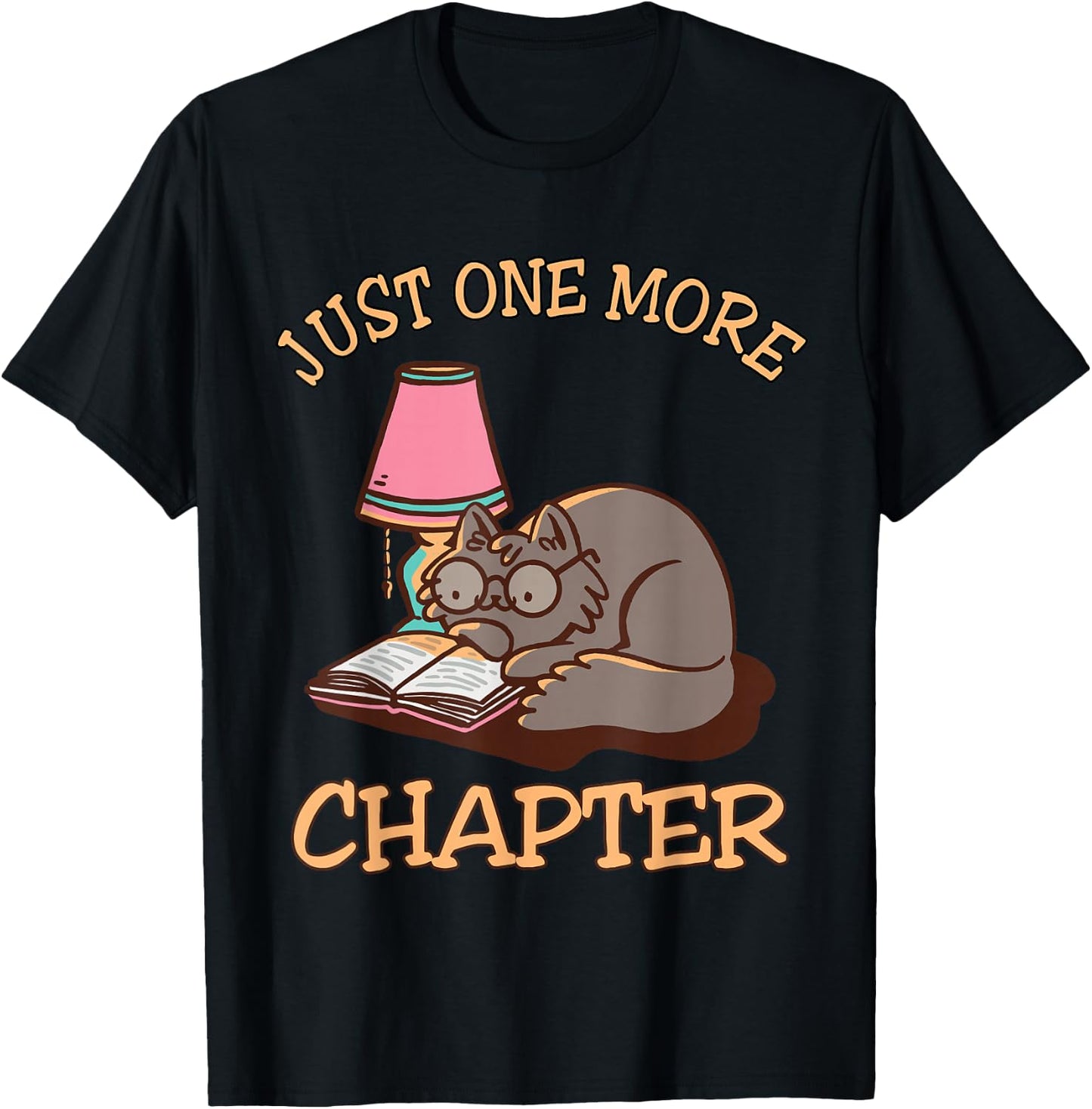 Just One More Chapter Cat T-Shirt - T-Shirt | Black