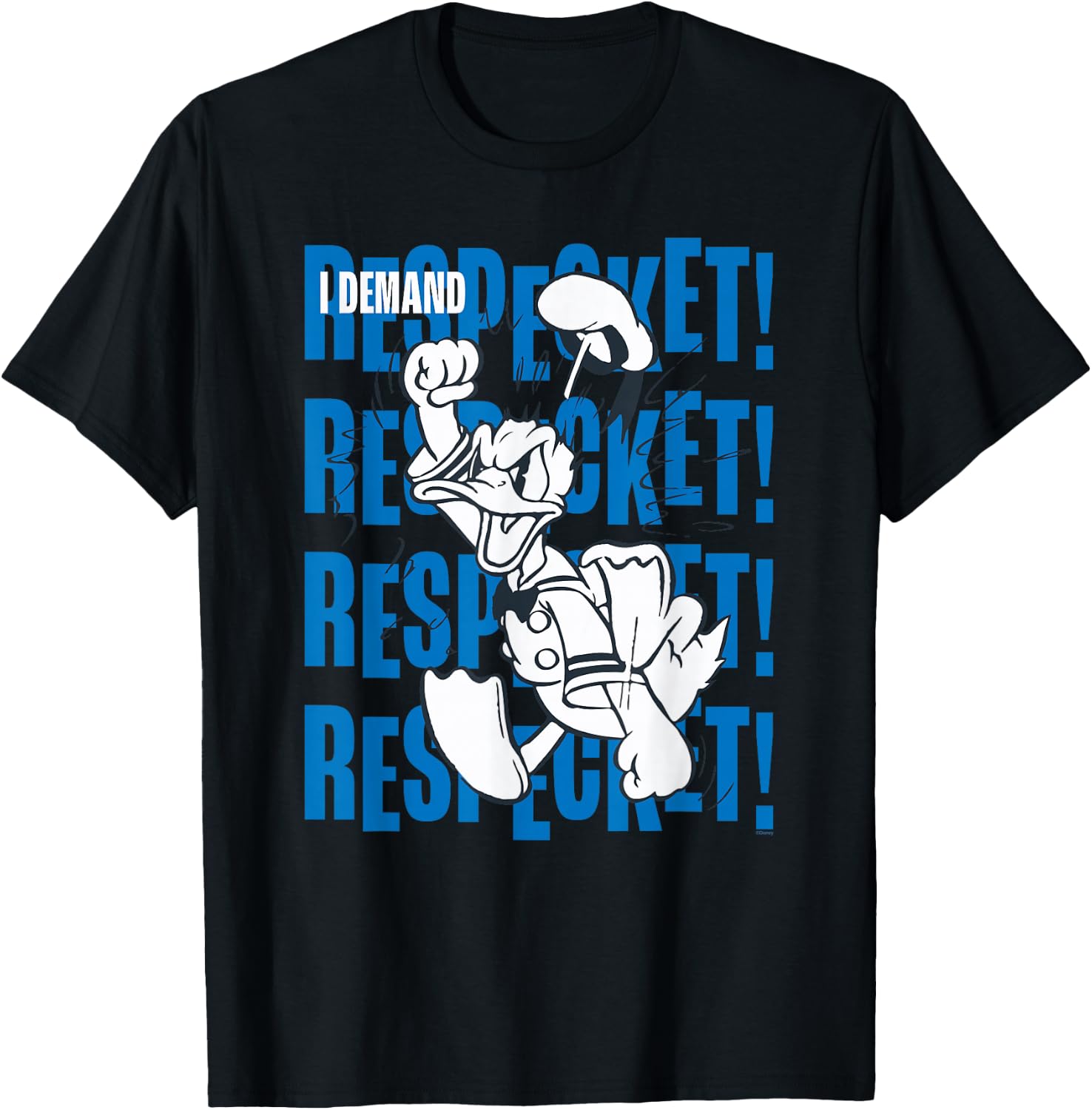 Disney Donald Duck 90th Anniversary I Demand Respect! Retro T-Shirt - T-Shirt | Black
