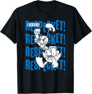Disney Donald Duck 90th Anniversary I Demand Respect! Retro T-Shirt - T-Shirt | Black