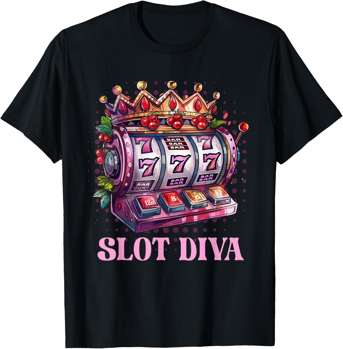 Glücksspiel Automaten SLOT DIVA 777 Frauen Spielautomaten T-Shirt - T-Shirt | Black