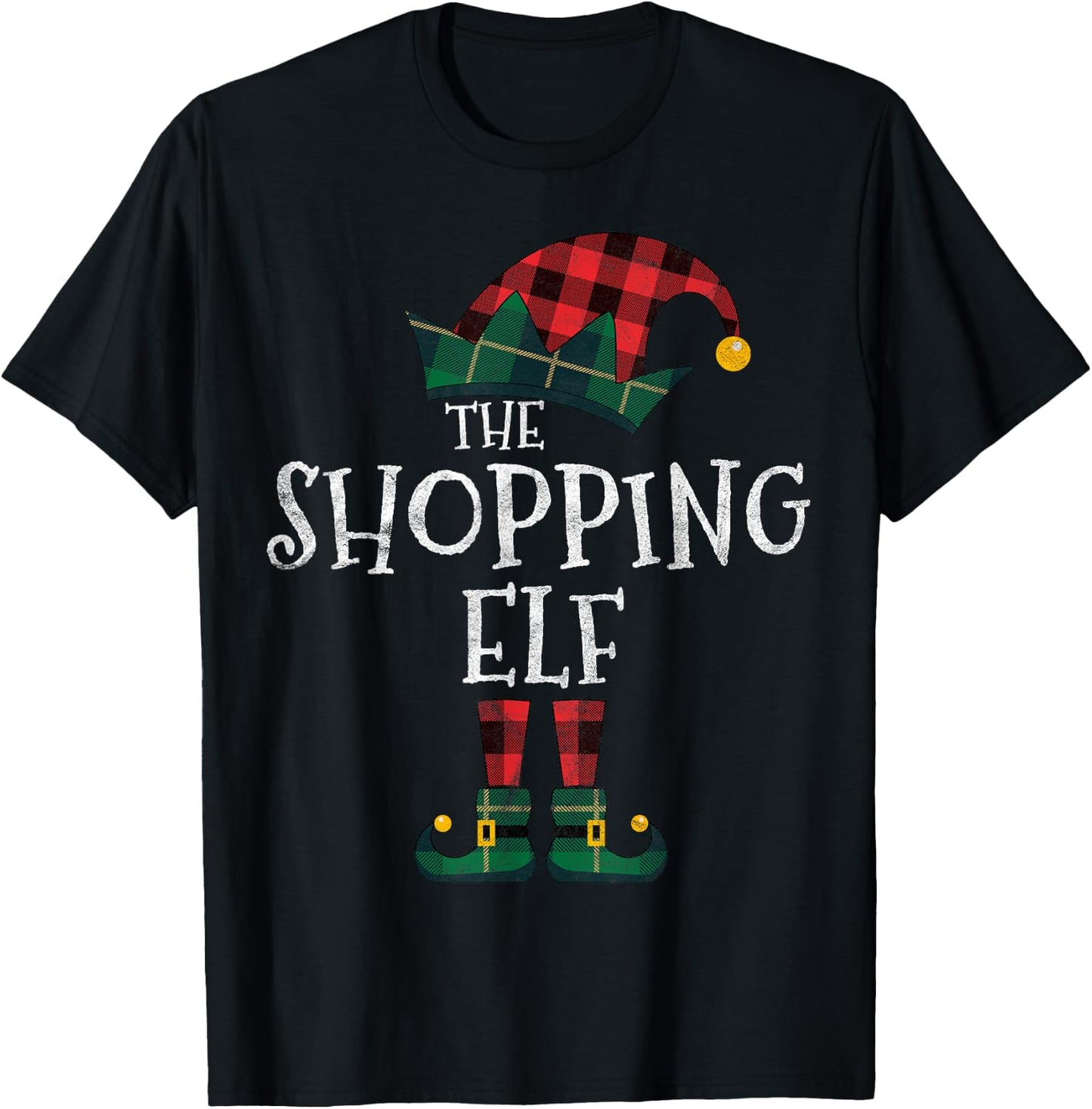 The Shopping Elf Matching Family Group Gift Funny Christmas T-Shirt - T-Shirt | Black