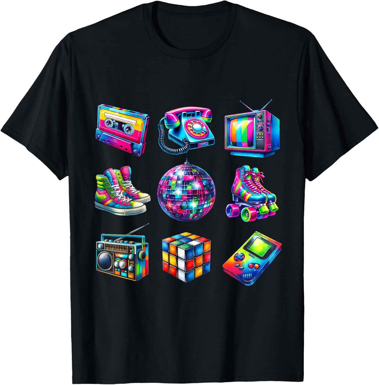 I Love 80s Retro Vintage 80s Style Graphic Women Girl Kids T-Shirt - T-Shirt | Black