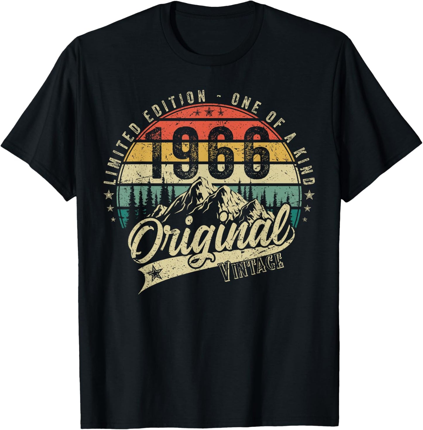 1966 Vintage Jahrgang Geburtstag Retro Herren Damen Geschenk T-Shirt - T-Shirt | Black